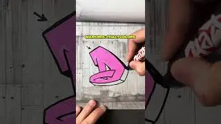 How to draw graffiti letter D using acrylic markers @haltcolors #graffiti #markers #art
