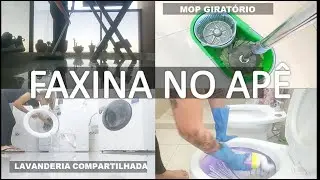 TESTEI O MOP  GIRATÓRIO |como é usar a  LAVANDERIA COMPARTILHADA do prédio | LIMPEI O APÊ