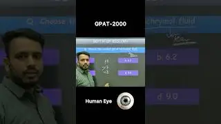 Choose the correct ph of lachrymal fluid || Lachrymal fluid ph | Tear ph | Gpat mcq #gpat