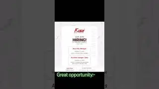 Kich company hiring  Manager or AM for Sales, #applyjob #now #opportunitites #motivation #rojgar #jo