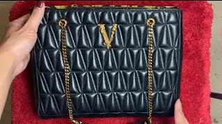 👜Versace Virtus Quilted Large Tote👜 #versace #whatsinmybag