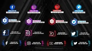 Neon Social Media Lower Thirds V2 After Effects Templates