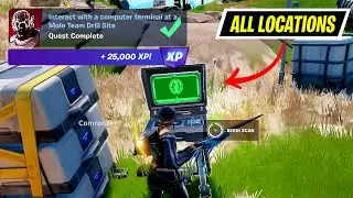 Interact with a computer terminal at a Mole Team Drill Site Fortnite Locations