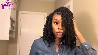 Lightest and not synthetic Yanky twist crochet hair of 12inch from Amazon Youngther! #cheaper hair#