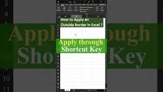 🔥Tips & Tricks in Excel for shortcut outside border 🔥💡👀👀👍😎👍Please Like & SUBSCRIBE 👍 #excel #shorts