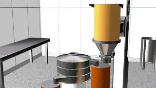Post Lift with controlled discharge through a rotary valve