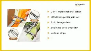 Stainless Steel Julienne Vegetable Peeler Multi-Functional Fruit & Veggie Shredder Slicer 