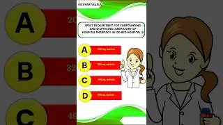 space required for compounding and dispensing in hospital pharmacy| HCP MCQ for Dpharmaexitexam
