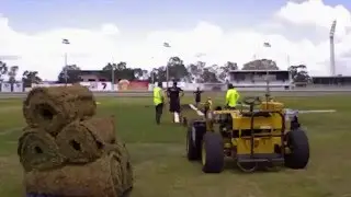 Drop-in cricket wicket prototype installation, September 2015
