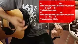 Entra en la presencia del Señor tutorial con guitarra acustica, acordes!!