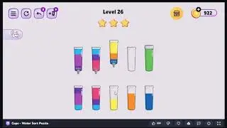 Water Sort Puzzle Level 26 | #Watersortpuzzle | #puzzlegame | #eduquest | #elearning| #onlinecourse