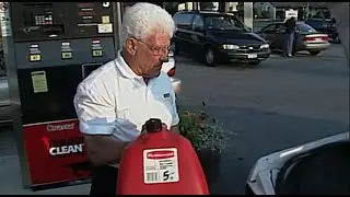 Residents swarm a local gas station before gasoline runs out