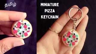 Miniature Pizza Keychain in Tamil / Air dry clay / Food Miniature / Clay pizza / Polymer clay