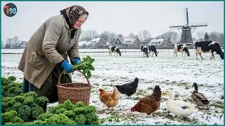 A Peaceful Winter Day in the Countryside &ndash; Harvesting Kale, Herding Livestock, and Cooking