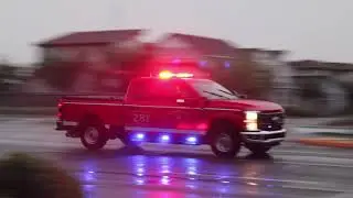 Chandler Fire Department Ladder 281 and Battalion Chief 281 enroute to a structure fire.