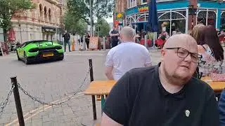 Green lamborghini  spotted in Birmingham City Center 2025