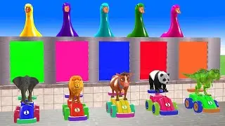 #10Giant Duck Cartoon, Paint & Animals Lion, Gorilla, Bear,Tiger Cow Wild Animals Crossing Fountain