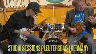 Steve Arvey & Michael Malice Hubcap & Cigar Box Guitar Recording Studio Sessions In Germany