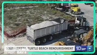 South Siesta Beach Repair project in Sarasota is underway