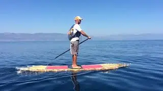 First in the World to Paddle a Marathon on a Plastic Bottle SUP - Lake Ohrid, Macedonia