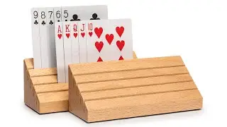 Standard-Size Solid Beechwood Playing Card Holders - Set of 2