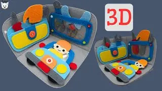 How to Make 3D Felt Dollhouse, Garage Room Tutorial