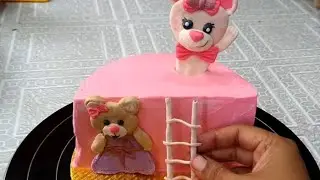 baby's half birthday cake | teddy bear half birthday cake | how to make a teddy bear theme cake