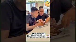 🛑Girlfriend Pranks Boyfriend with Sponge Brownies 😈🍫#viral #funny #fypシ #comedy
