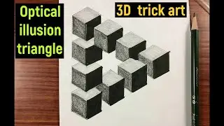optical illusion triangle drawing - optical illusion impossible triangle - 3d trick art