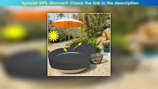Review 210D Oxford Cloth Black Round Furniture Cover Table Cover Outdoor Round Waterproof Daybed Co