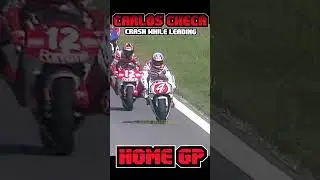 Карлос Чека попал в аварию, лидируя на домашнем Гран-при #2stroke #gp #racing #battle #crash #che...