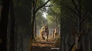 Tiger vs Elephant and deer  - Animal Fusion|wild life