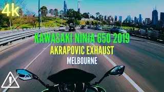 POV Ride - Kawasaki Ninja 650 2019 - Akrapovic Exhaust - Melbourne - 4k Video