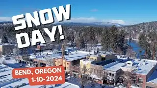 BEND, OREGON TOUR - SNOW DAY WITH MY DRONE!  1-10-2024