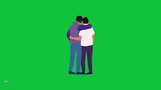 Two Friend Hug Vector Animation | Green Screen