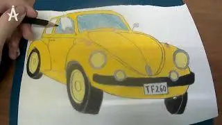 Im Drawing: #Volkswagen #Beetle #art #draw #арт #рисунок #bumblebee #auto #фольксваген #жук #машины
