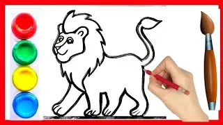 How to draw lion drawing step by step । Lion ka chitra । Kids painting video । Toddlers । शेर 