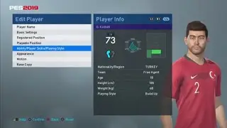 OZAN KABAK  Pes 2019 face TURKİSH NATİONAL TEAM