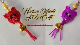 15) How to make a pig-shaped macrame keychain out of rope 🐷