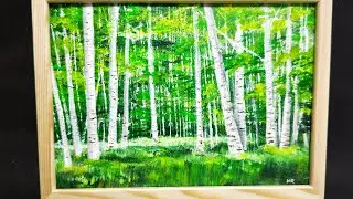 【白樺の森】#油彩画 #芸術   #油絵 #絵  #アート    #oilpainting  #oil #painter #Paintingsea #Peinture　#白樺