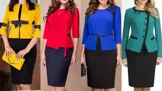 Plus Size Women Professional Work Style Sheath Bodycon Dress With Different Coat Jacket Blazer Ideas