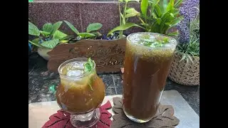 A simple lemonade with chia seed and jaggery