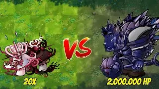 PVZ Fusion 2.6 Challenge - 20x Hypno Shroom Queen Vs Obsidian Gargantuar 2M HP - Who Will Win?