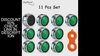 Rafford 11Pc Set Water Saving Faucet Aerator Replaceable Filter Mixed Nozzle M24 24mm Thread Bathroo