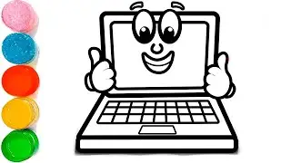 Laptop Drawing | How to Draw a Funny Laptop for Kids | Easy Drawing and Coloring for Toddlers