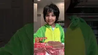 Billy makes steaks for his after school snacks! #toddler #shorts #food