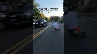 Downhill Skateboarding Slide Gone Wrong &ndash; Car Incoming Crash! #downhill #crash