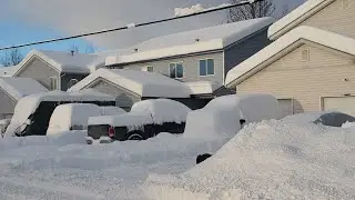heavy snow storm hits the Alaska 18 inches long snow