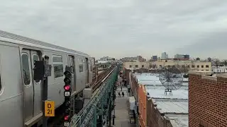 ⁴ᴷ⁶⁰MTA BMT: R160A (J) train departs 121 Street