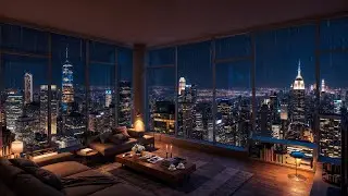 Rainy Night Jazz | Smooth Jazz Piano Music in Cozy New York Apartment to Unwind